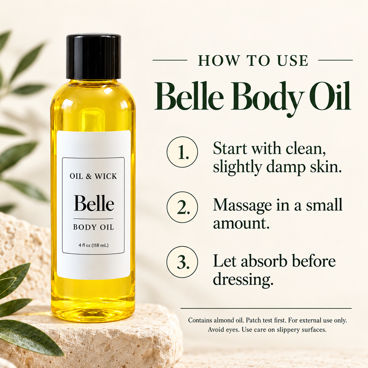 Belle body oil — how to use
