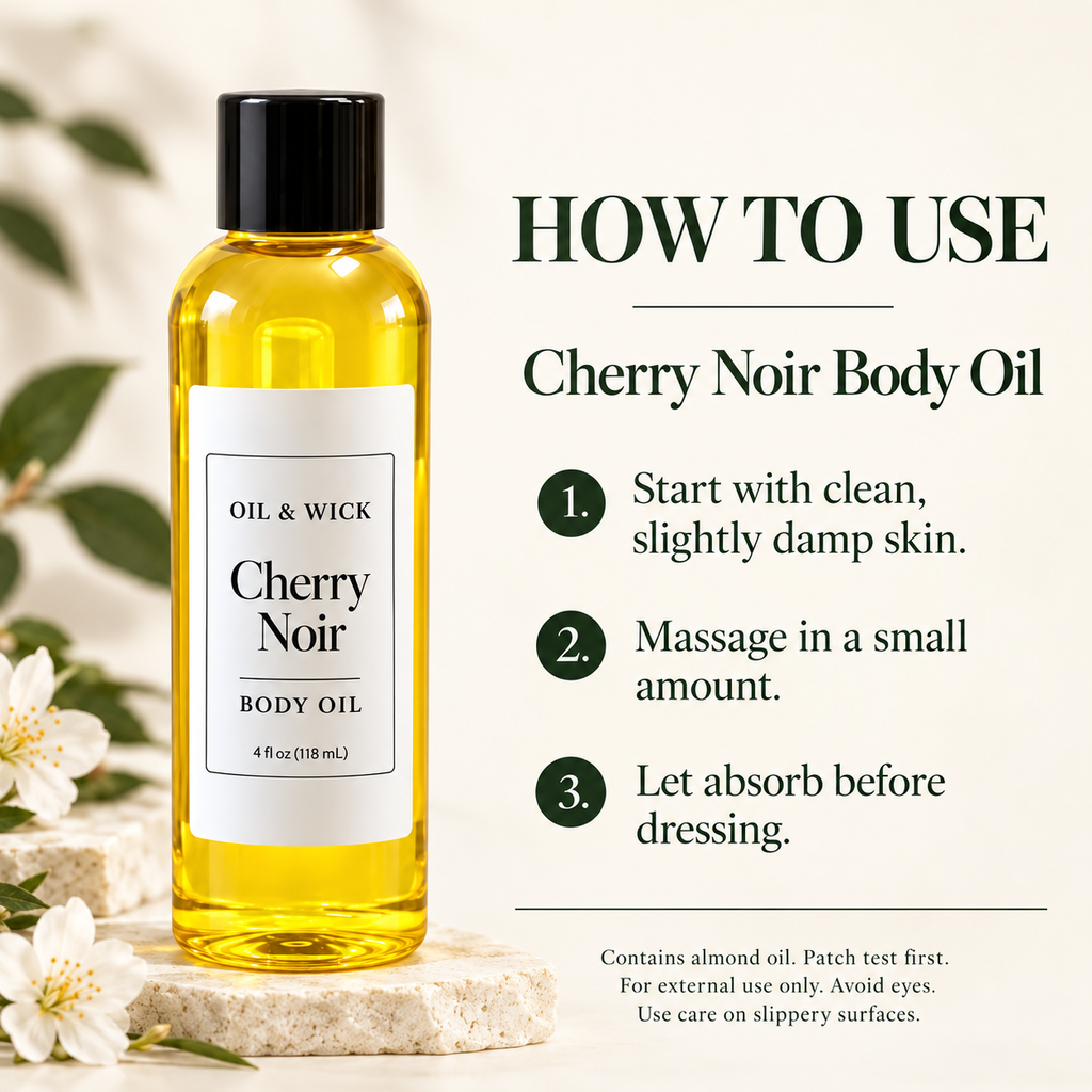 Cherry Noir body oil — how to use