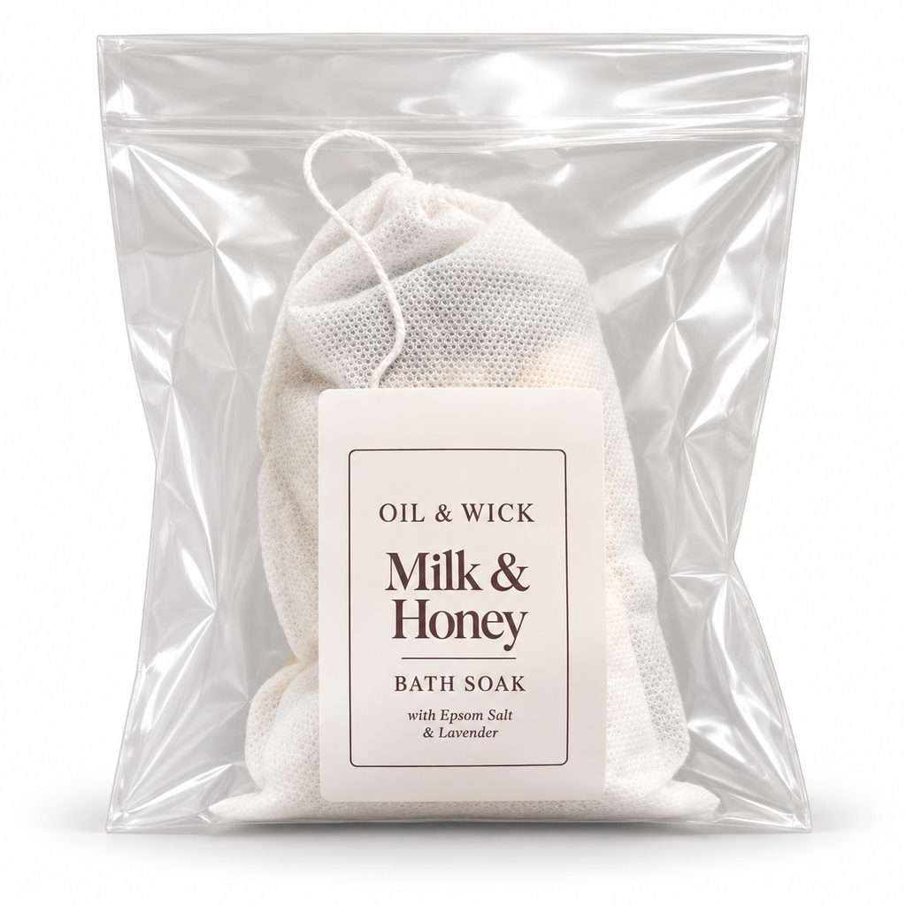 Oil & Wick Milk & Honey Bath Soak on a clean white background
