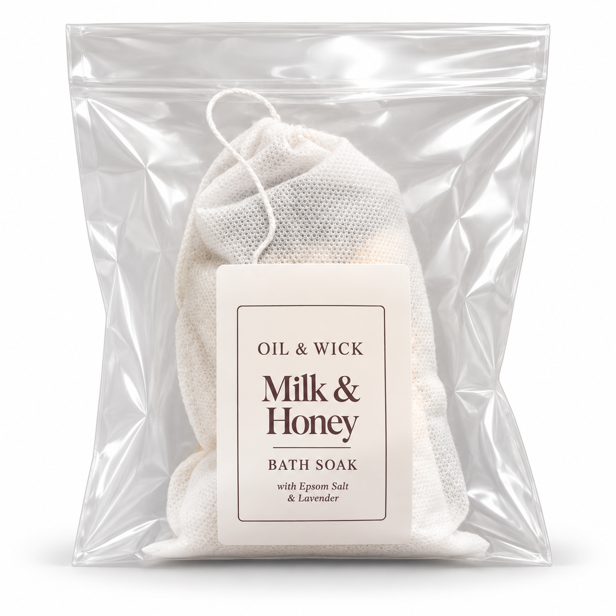 Oil & Wick Milk & Honey Bath Soak on a clean white background