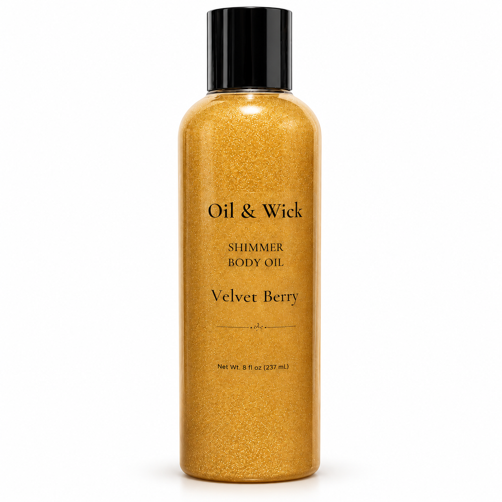 Shimmer Body Oil on white background
