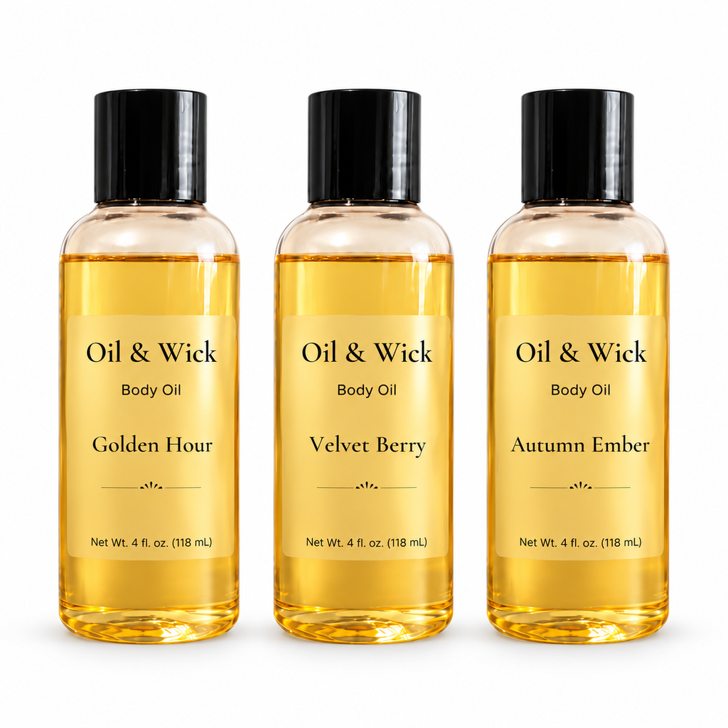 4 oz Body Oil Trio on white background