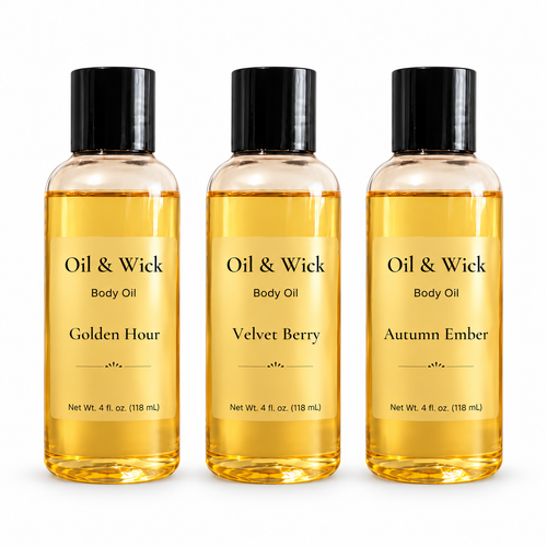 4 oz Body Oil Trio on white background