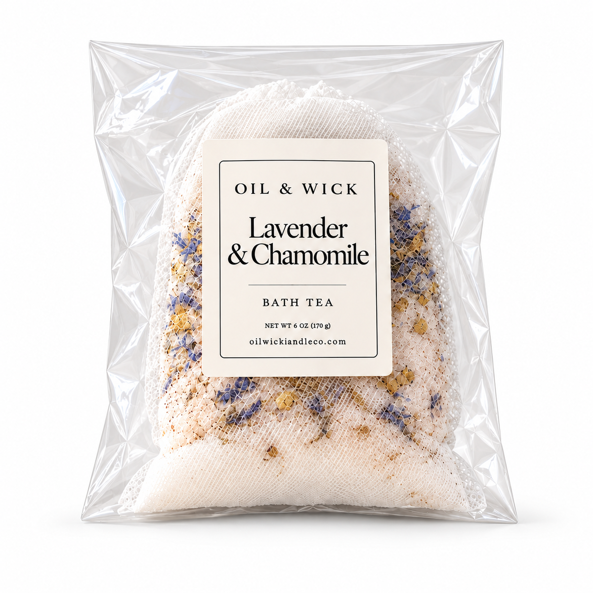 Lavender & Chamomile Bath Tea – 6 oz on white background