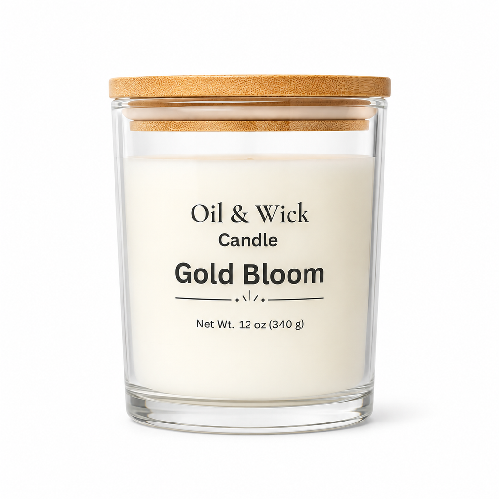 Oil & Wick Candle 12 oz on white background