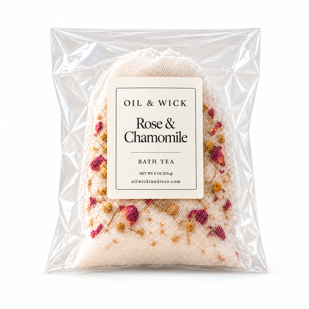 Rose & Chamomile Bath Tea – 6 oz on white background
