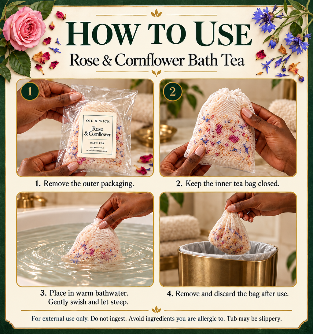 Rose & Cornflower Bath Tea – 6 oz — how to use