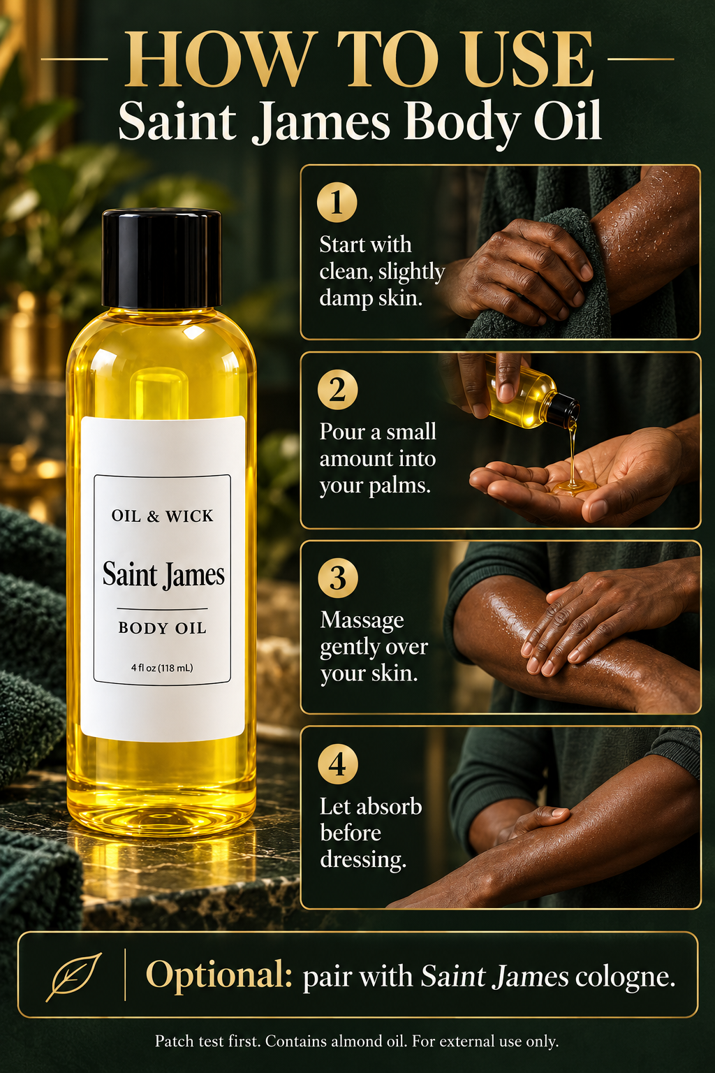 Saint James body oil — how to use