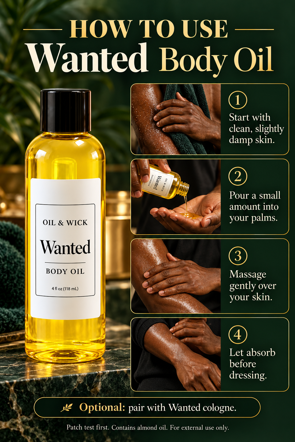 Wanted body oil — how to use