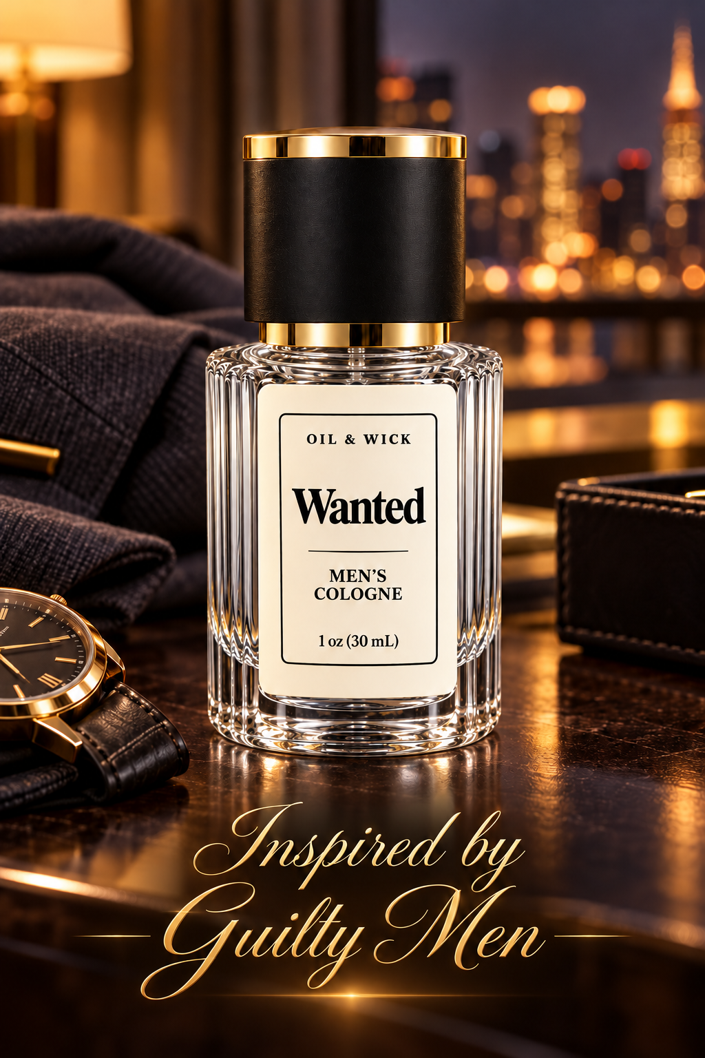 Oil & Wick Wanted cologne lifestyle photo